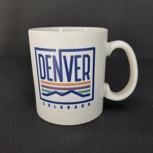 Techstyles Denver Colorado Retro Mountain Graphic Ceramic Coffee Mug White
